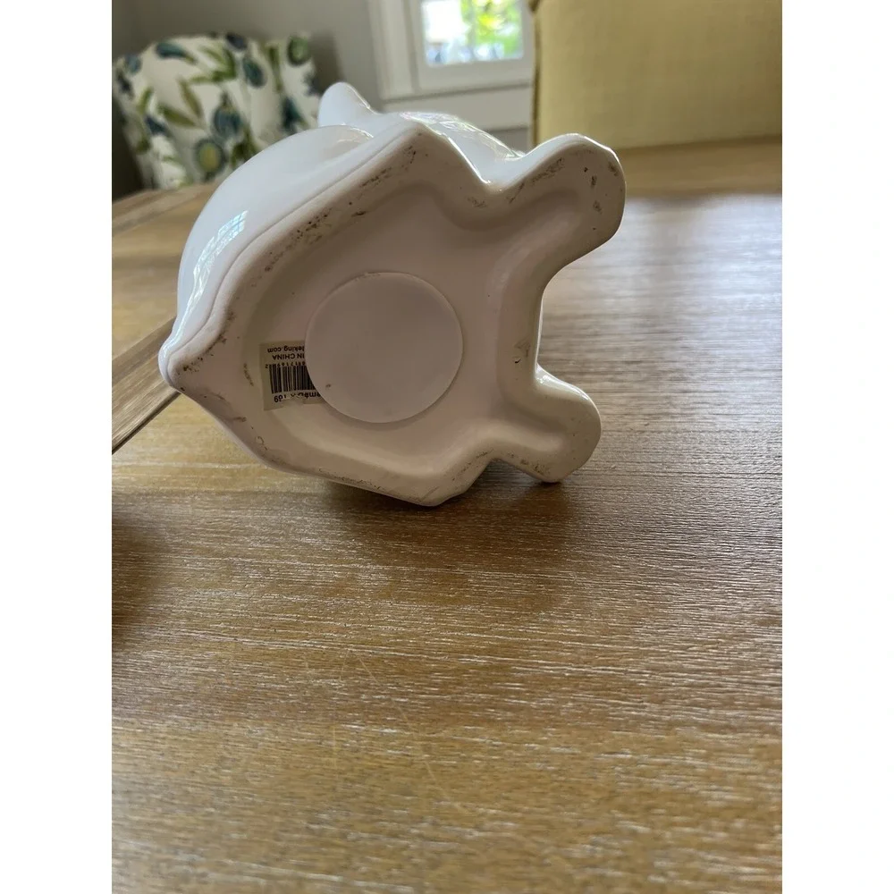 French Bulldog Ceramic Piggy Bank White Display Statue
